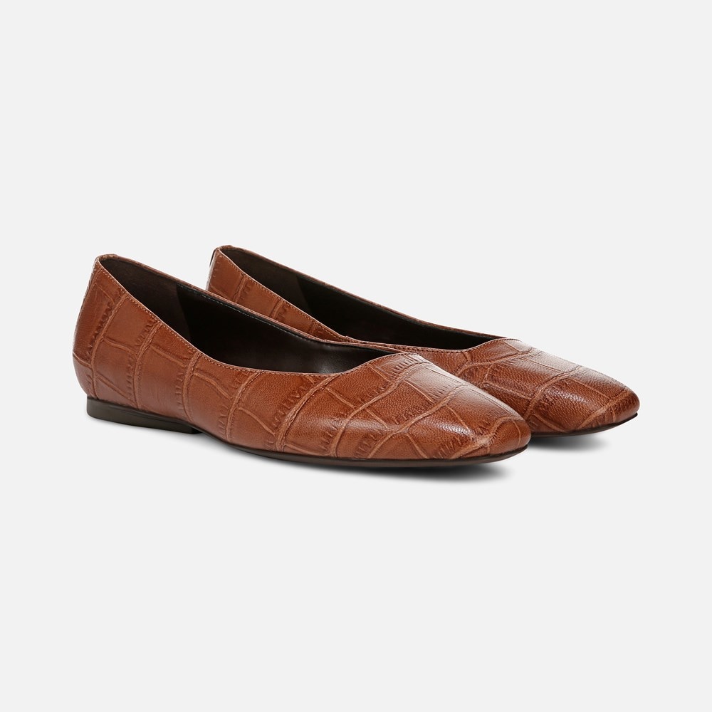Naturalizer Chelsea Ballet Flat - English Tea Croc Leather