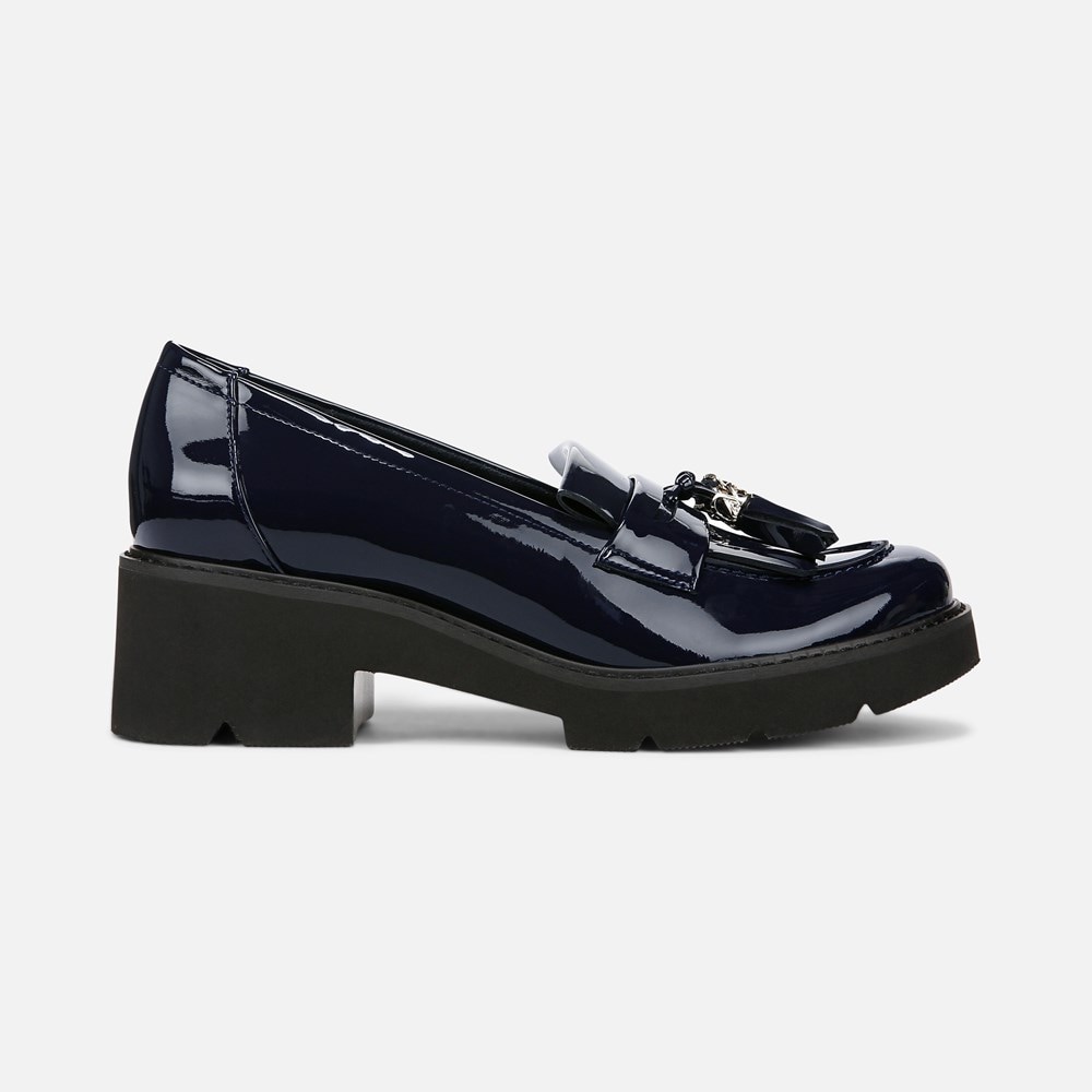 Naturalizer Desmond Lug Loafer - French Navy Faux Leather