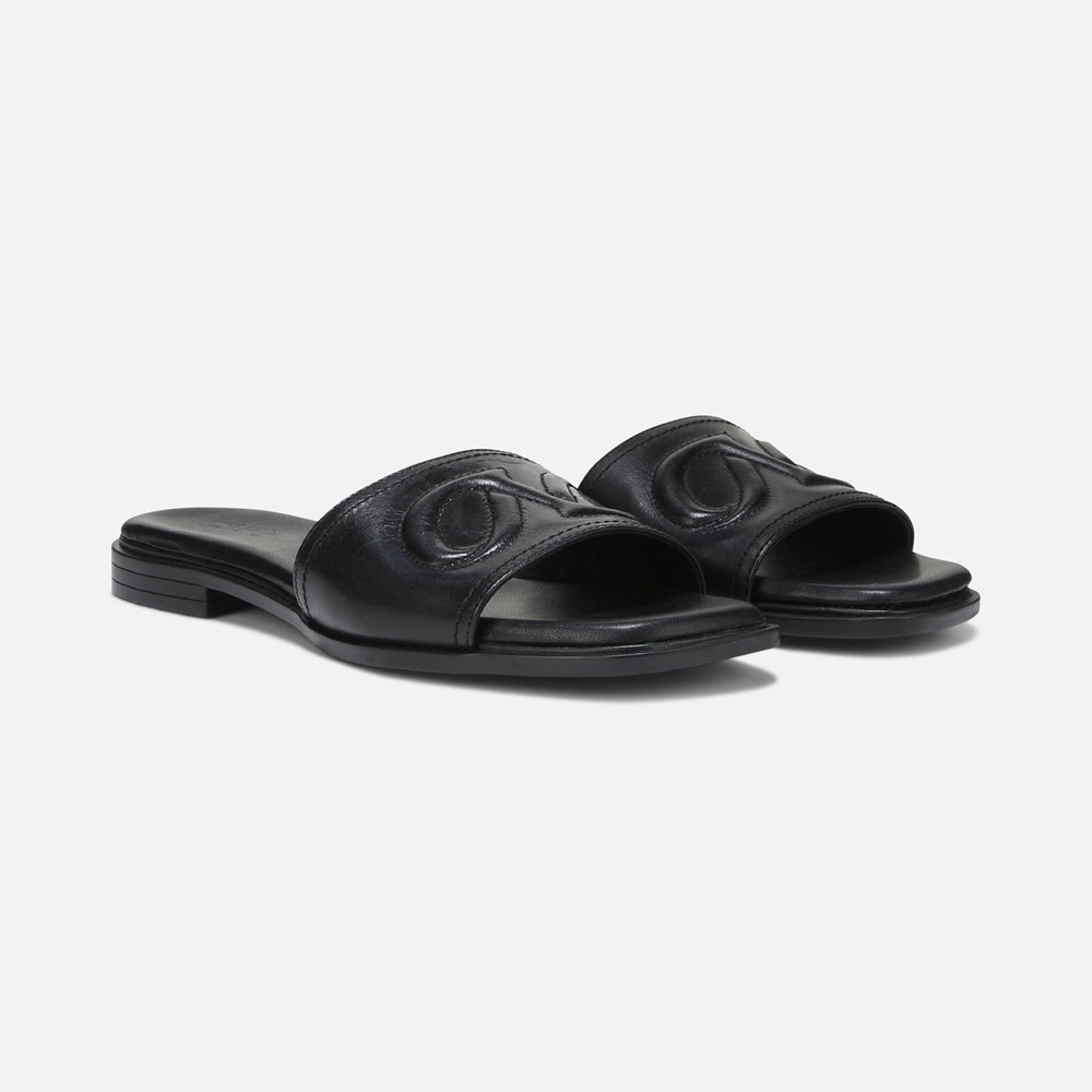 Naturalizer Genevieve Slide Sandal - Black Leather