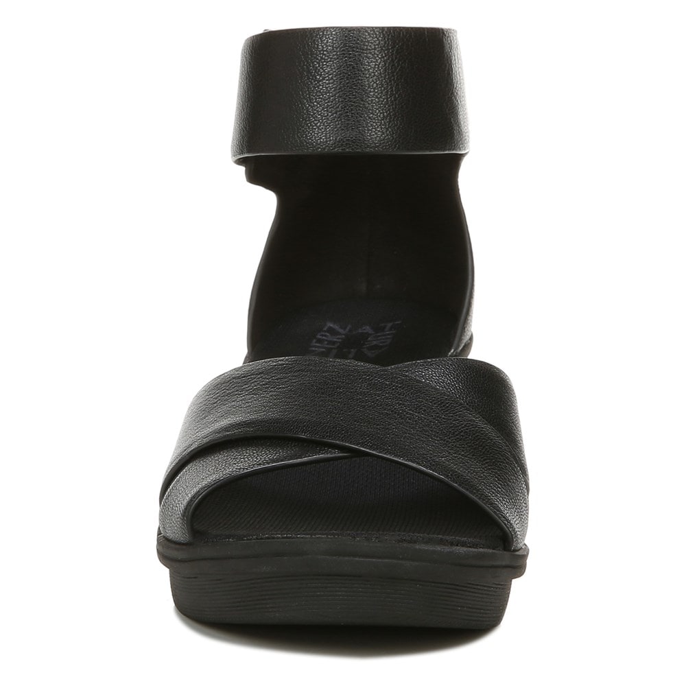 Naturalizer Riviera Wedge Sandal - Black Leather