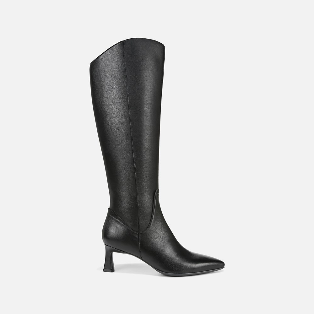 Naturalizer Deesha Wide Calf Knee High Boot - Black Leather