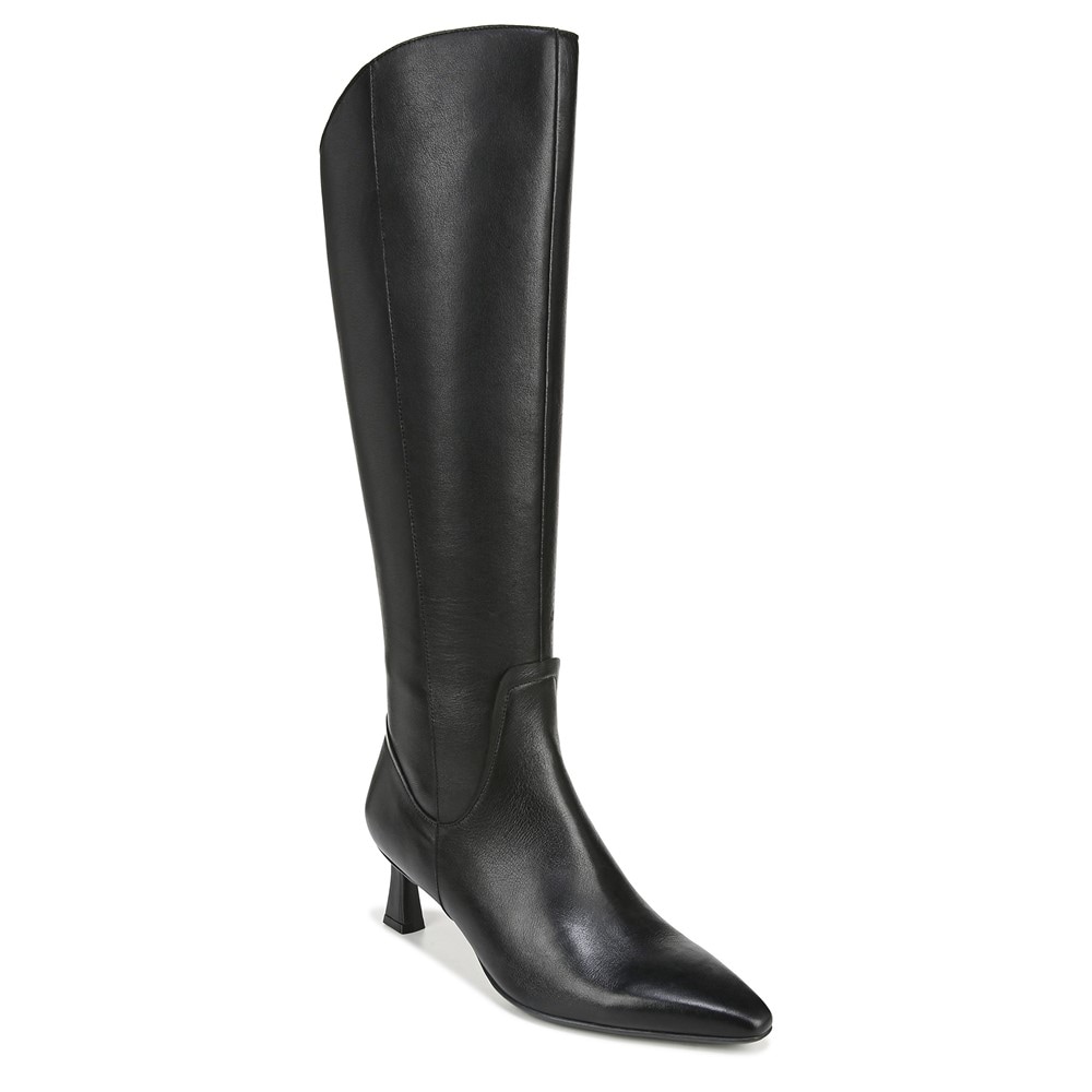 Naturalizer Deesha Wide Calf Knee High Boot - Black Leather