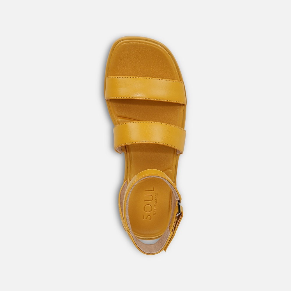 Naturalizer SOUL Fiesta Strappy Sandal - Yellow Faux Leather