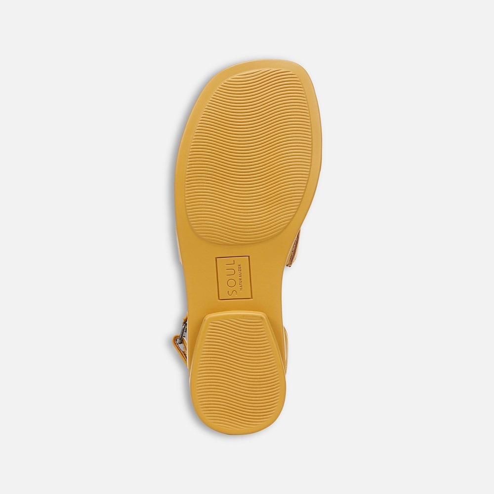 Naturalizer SOUL Fiesta Strappy Sandal - Yellow Faux Leather
