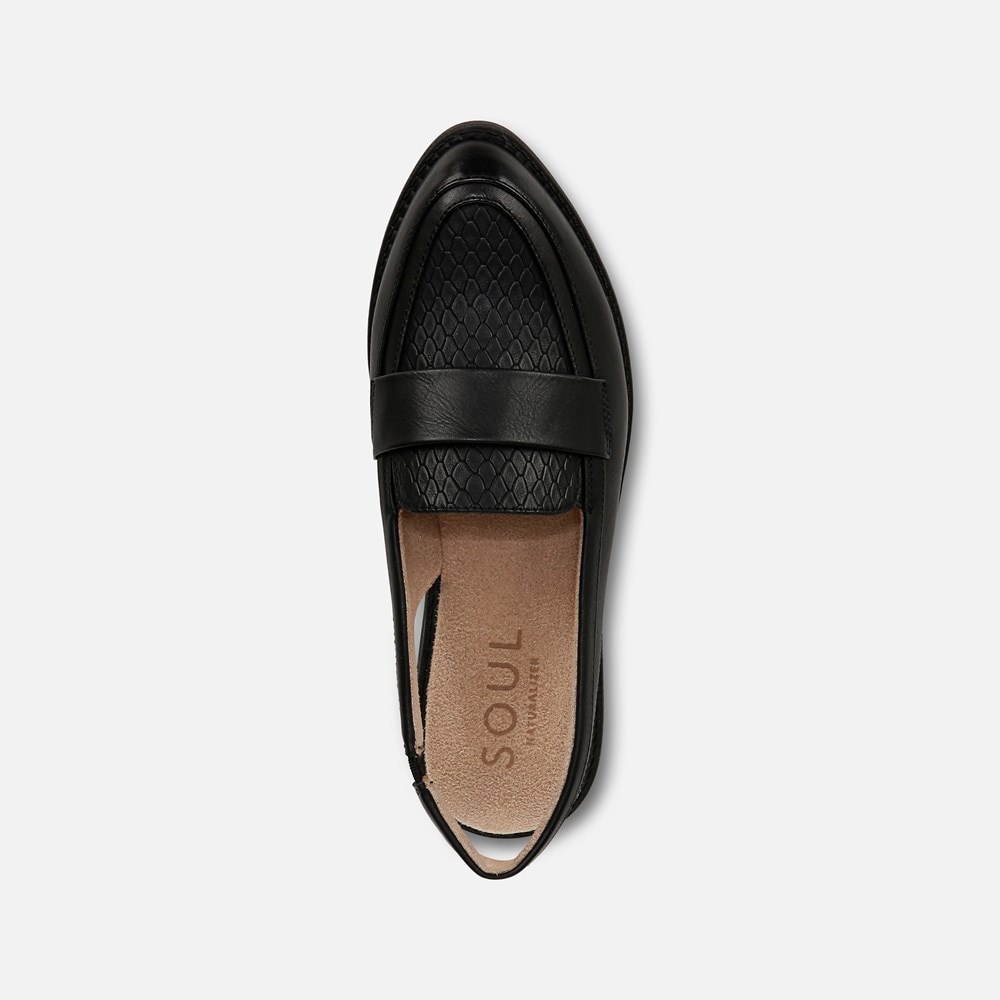 Naturalizer SOUL Yeah Slingback Loafer - Black Faux Leather