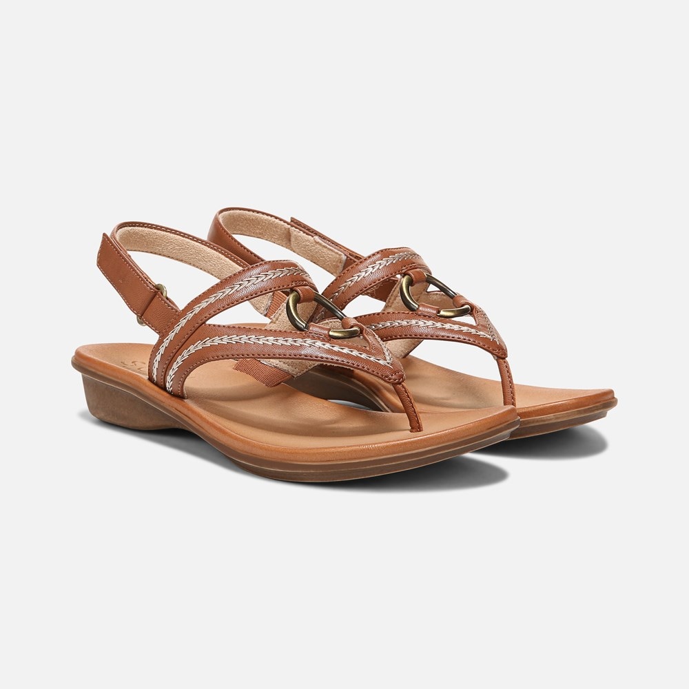 Naturalizer SOUL Sunny Sandal - Toffee Brown Faux Leather