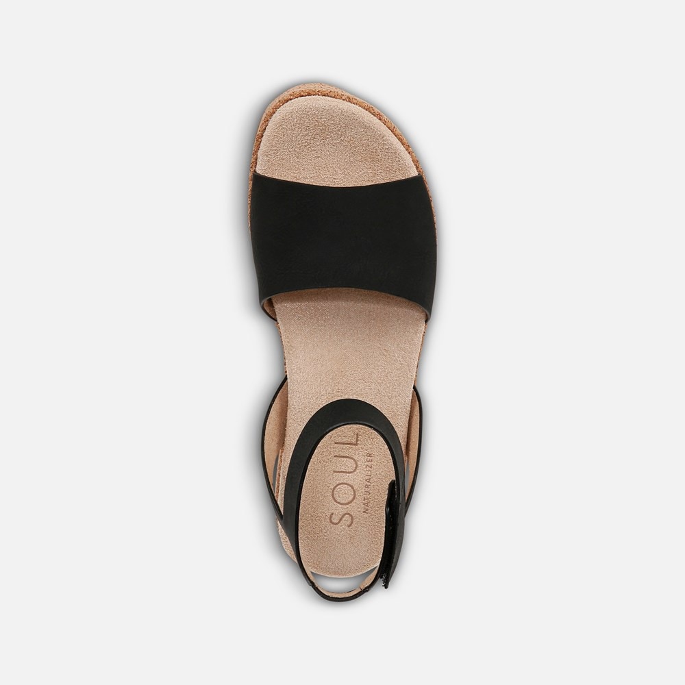 Naturalizer SOUL Deara Sandal - Black Faux Leather