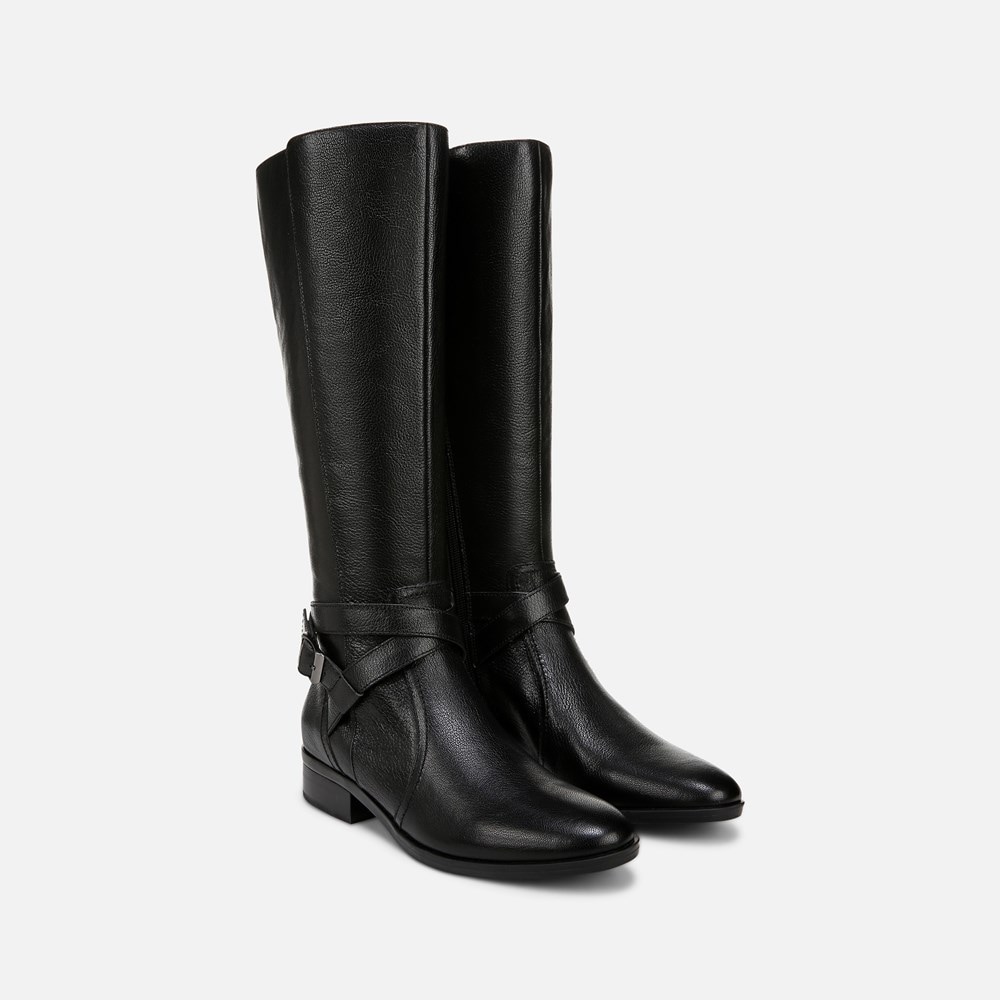 Naturalizer Rena 2 Wide Calf Riding Boot - Black Leather