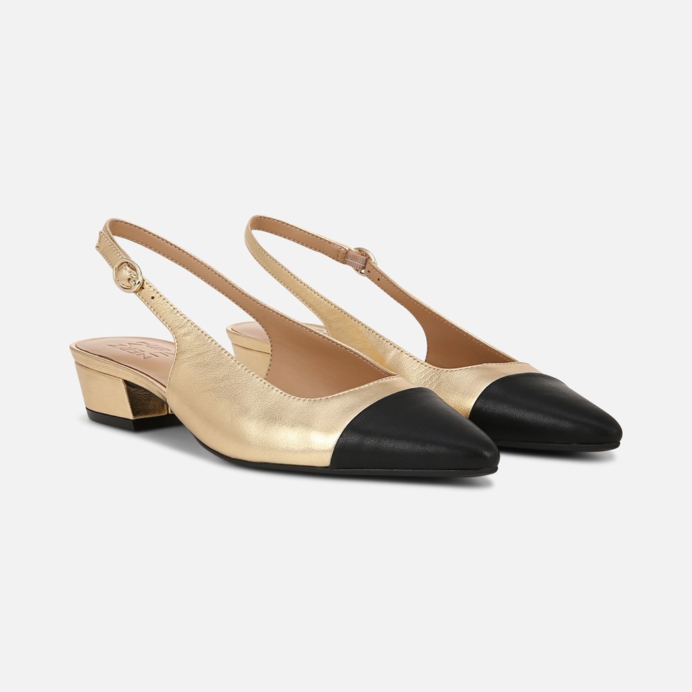 Naturalizer Banks Slingback - Dark Gold/Black Leather
