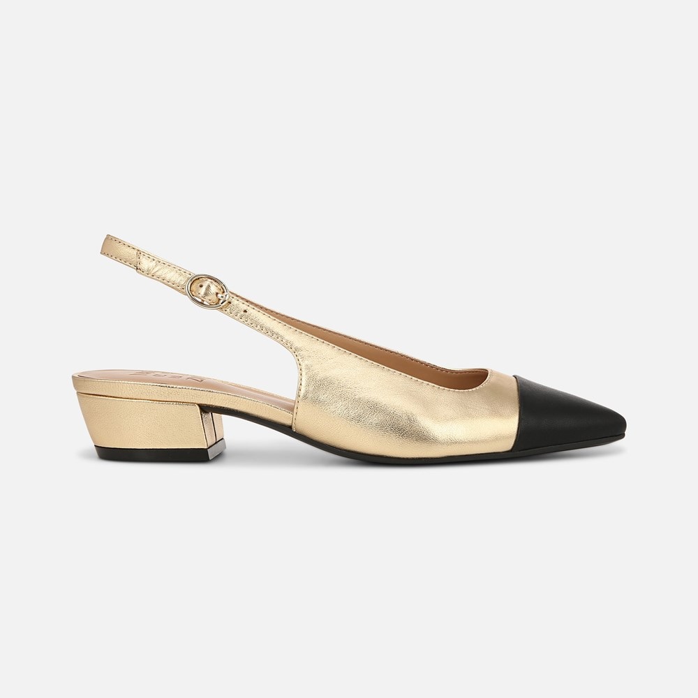 Naturalizer Banks Slingback - Dark Gold/Black Leather