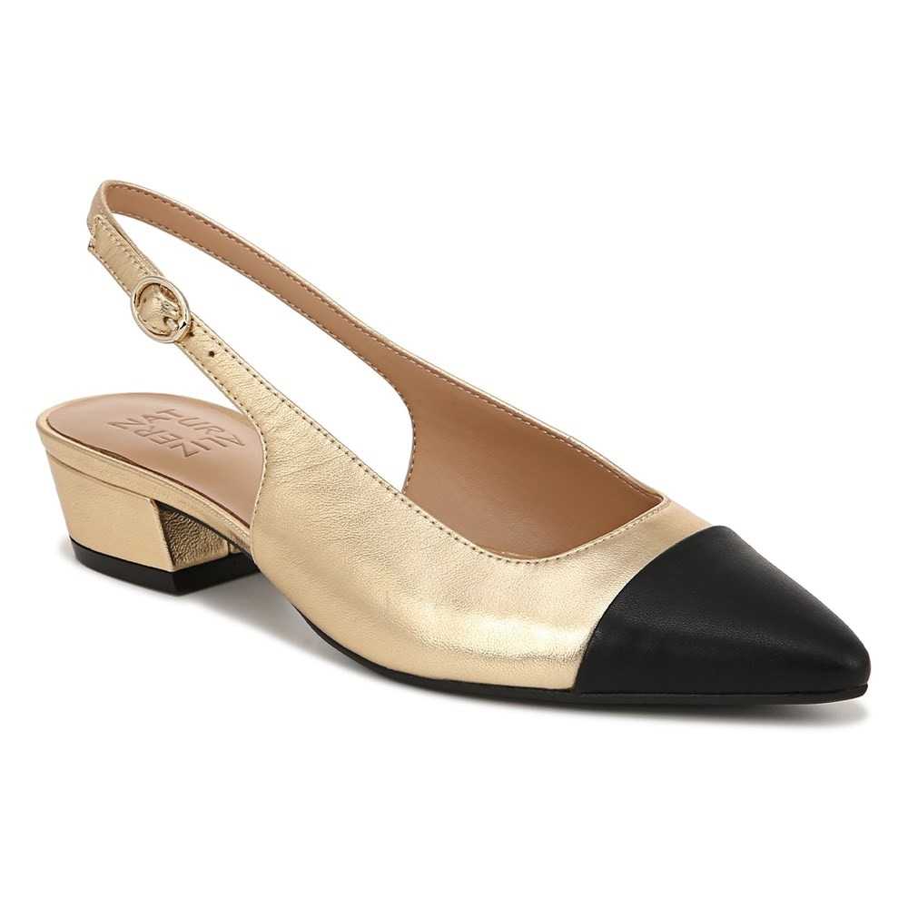 Naturalizer Banks Slingback - Dark Gold/Black Leather