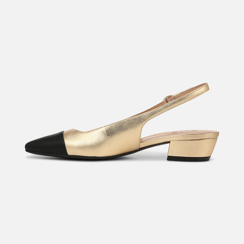 Naturalizer Banks Slingback - Dark Gold/Black Leather