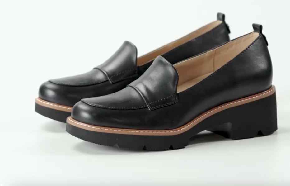Naturalizer Darry Lug Sole Loafer - Black Leather