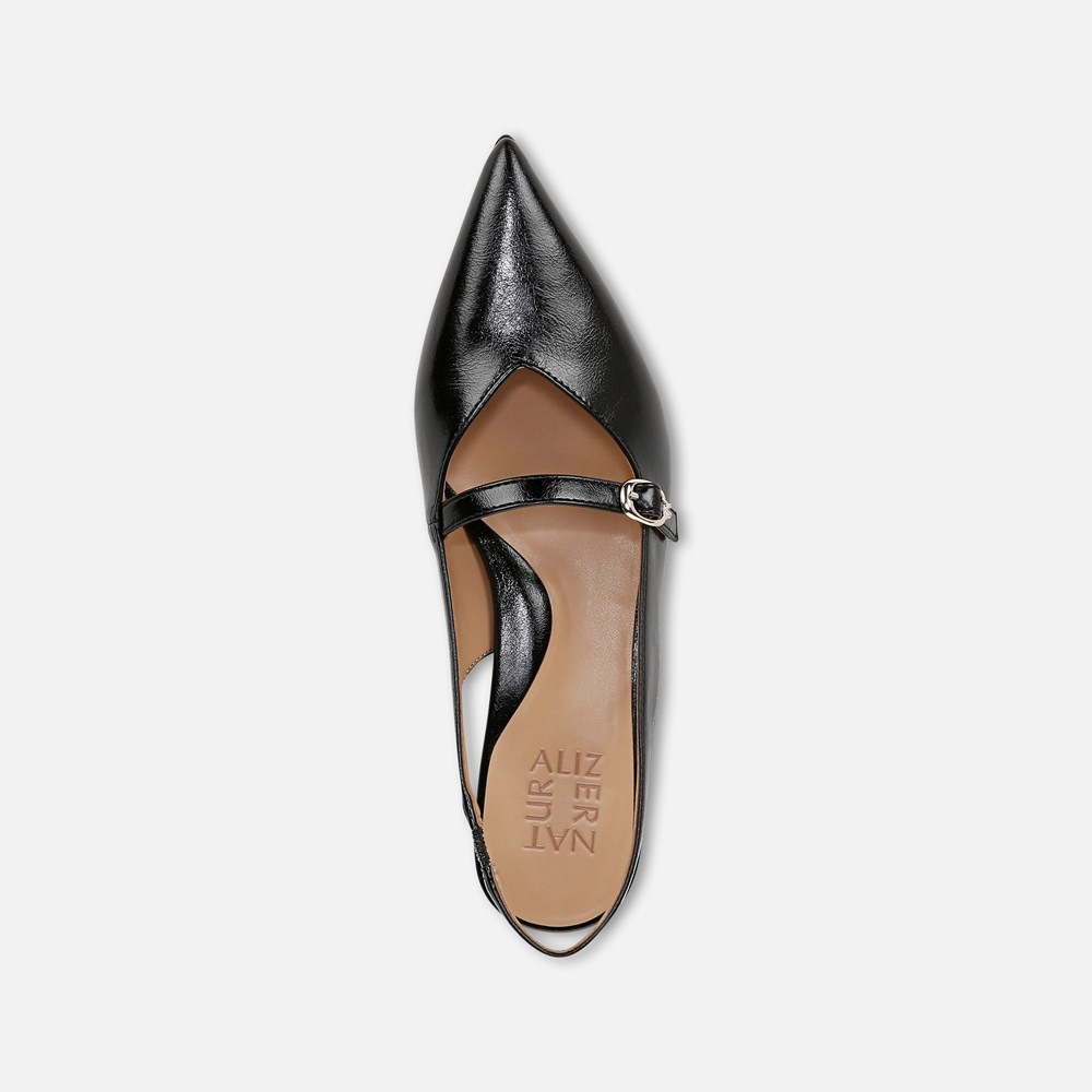 Naturalizer Grayson Mary Jane Slingback - Black Faux Leather