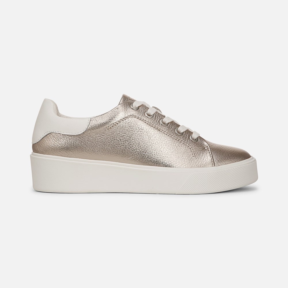 Naturalizer Morrison 2.0 Lace Up Sneaker - Warm Silver / White Leather