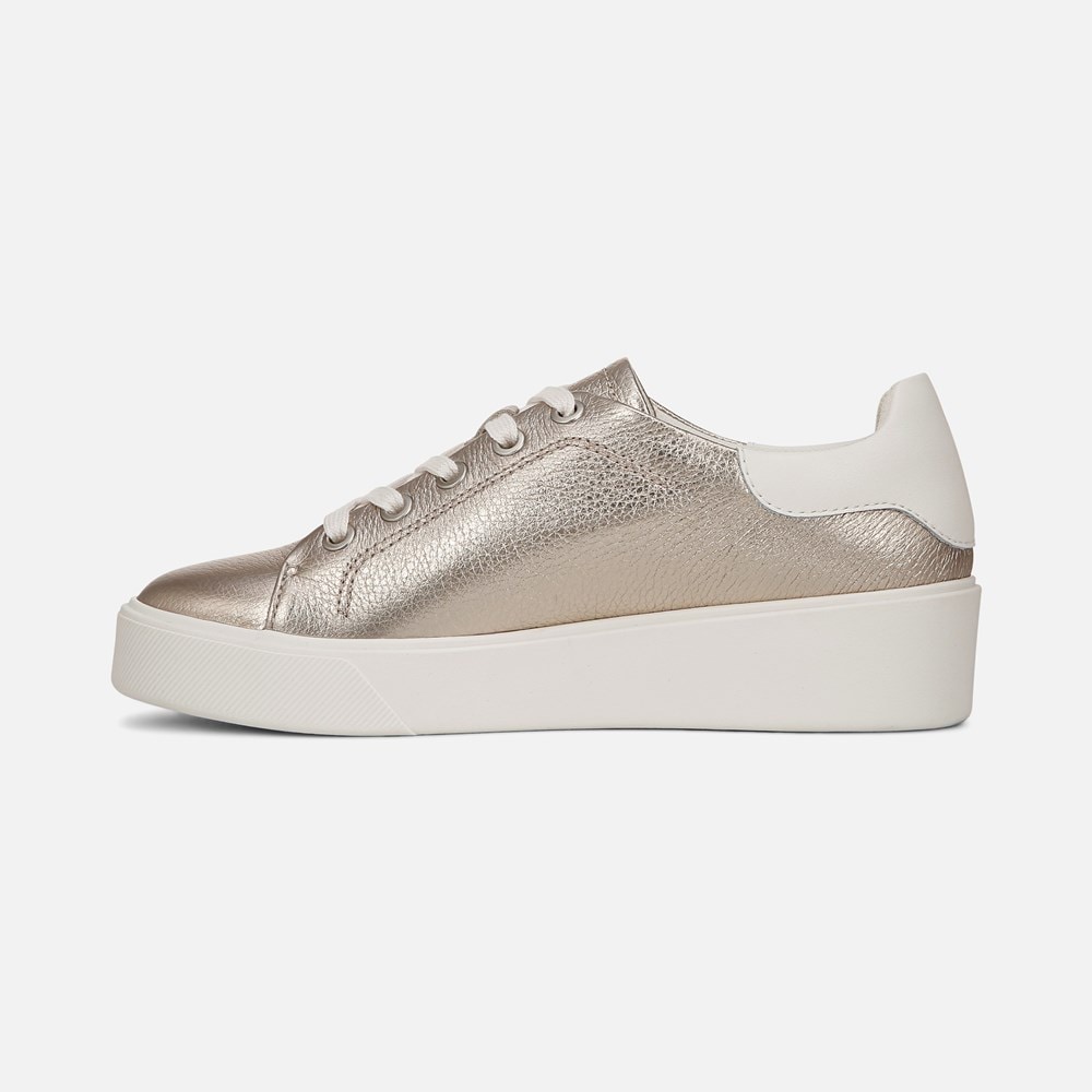 Naturalizer Morrison 2.0 Lace Up Sneaker - Warm Silver / White Leather
