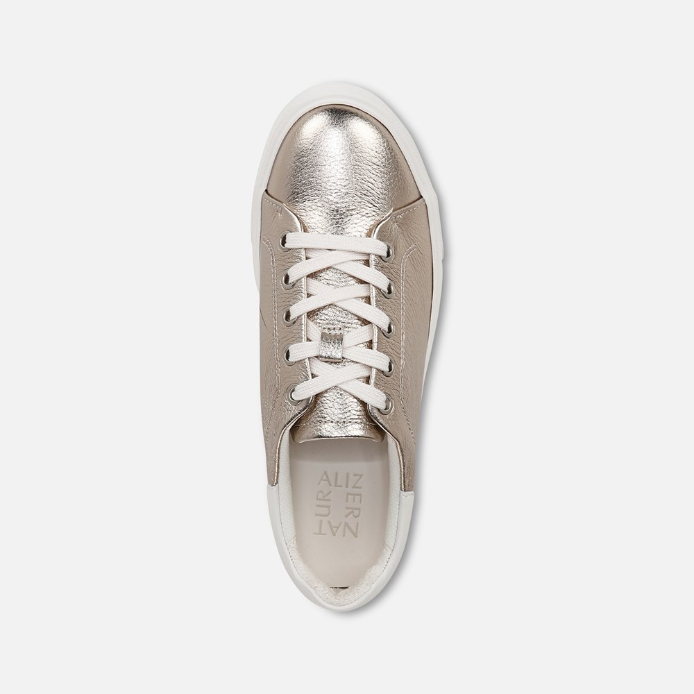 Naturalizer Morrison 2.0 Lace Up Sneaker - Warm Silver / White Leather