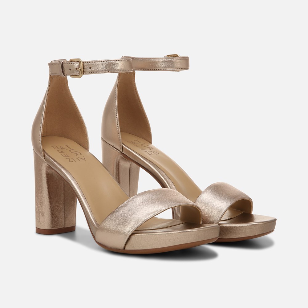 Naturalizer Joy Dress Sandal - Light Bronze Leather