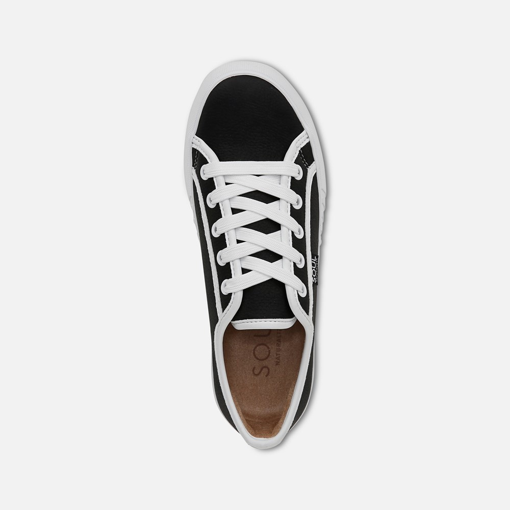 Naturalizer SOUL Iliana Lace Up Sneaker - Black Faux Leather