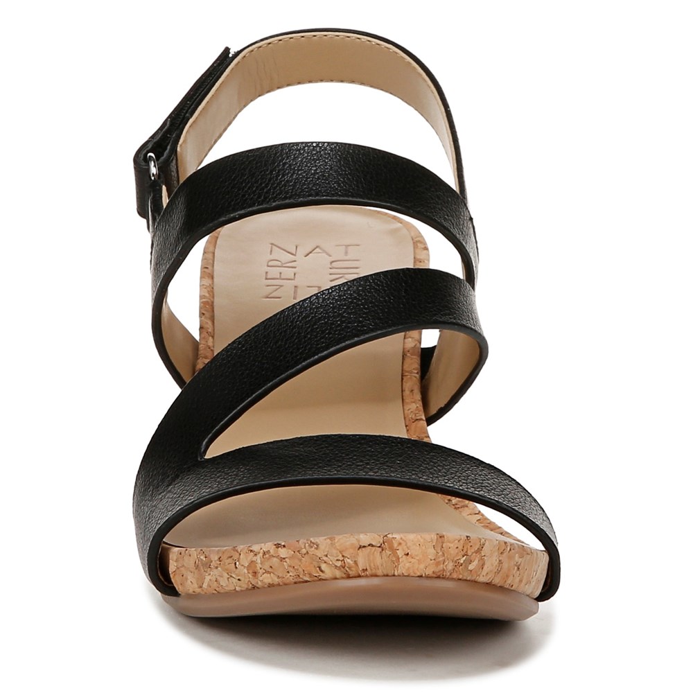 Naturalizer Adria Wedge Sandal - Black Faux Leather