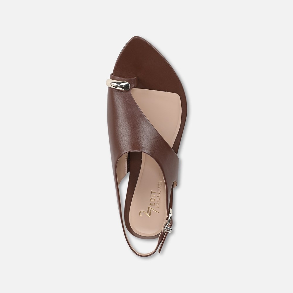 Naturalizer 27 EDIT Via Sandal - Cappuccino Brown Leather