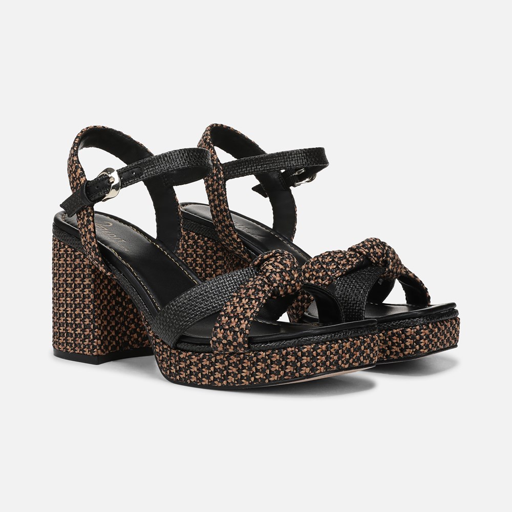 Naturalizer 27 EDIT Peyton Platform Sandal - Black / Tan Fabric