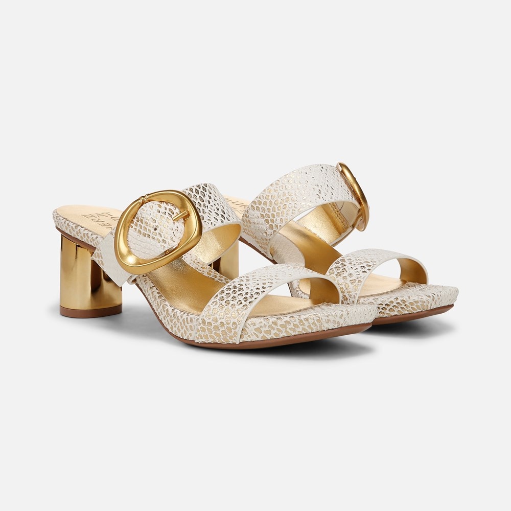 Naturalizer Ida Dress Sandal - White Gold Snake Print Leather