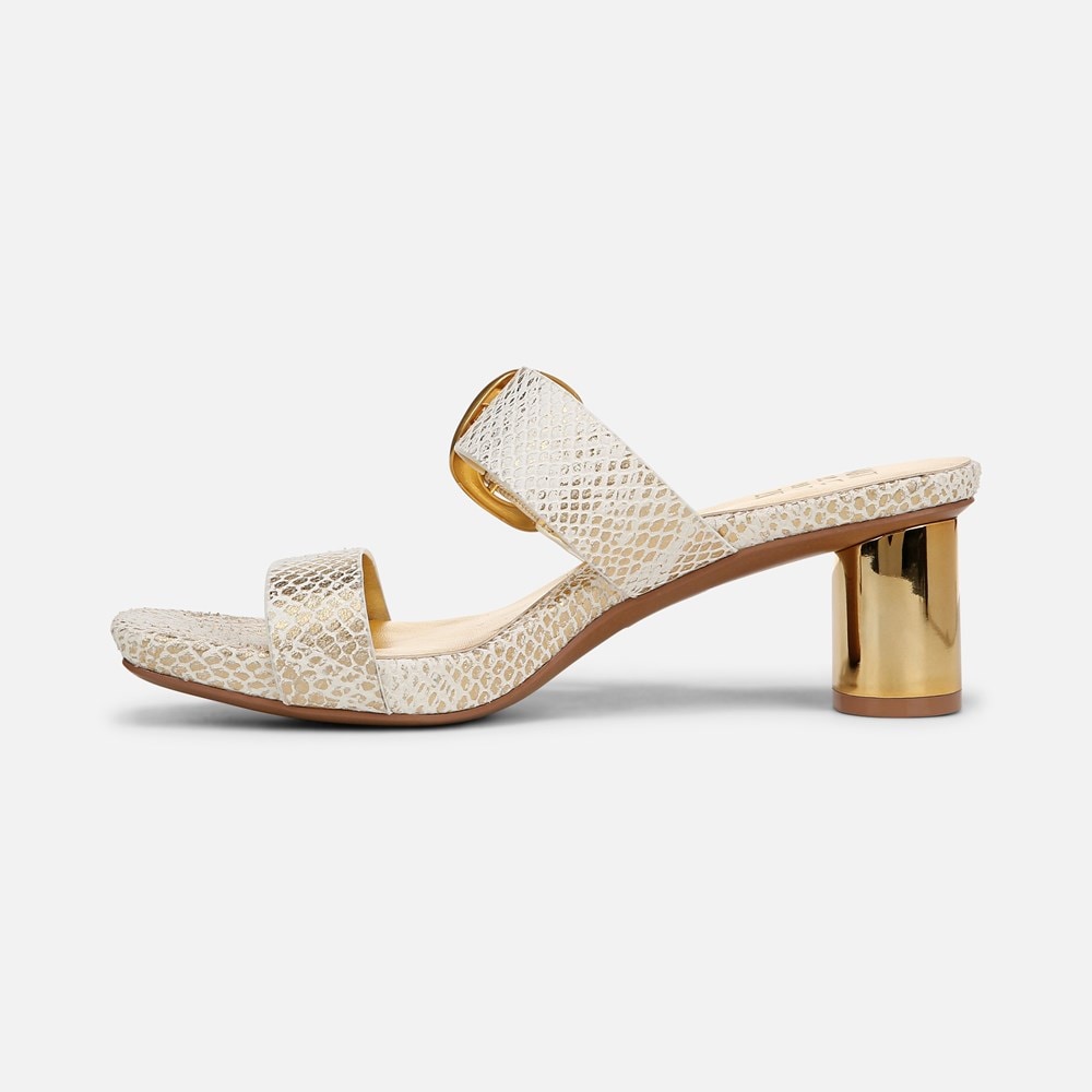 Naturalizer Ida Dress Sandal - White Gold Snake Print Leather