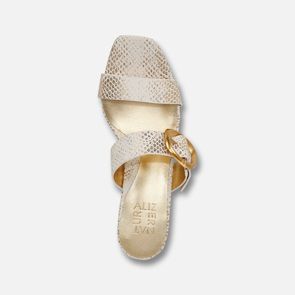 Naturalizer Ida Dress Sandal - White Gold Snake Print Leather