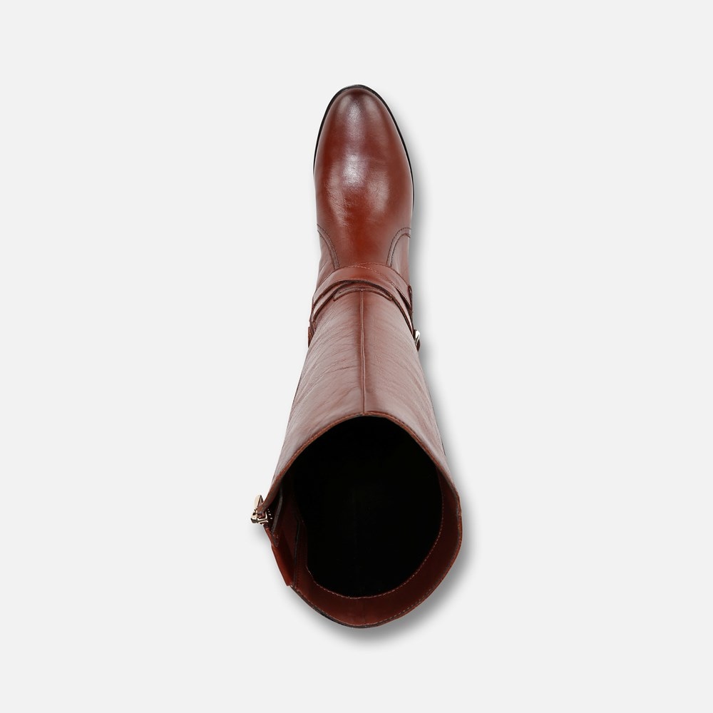 Naturalizer Rena 2 Riding Boot - Deep Saddle Brown Leather