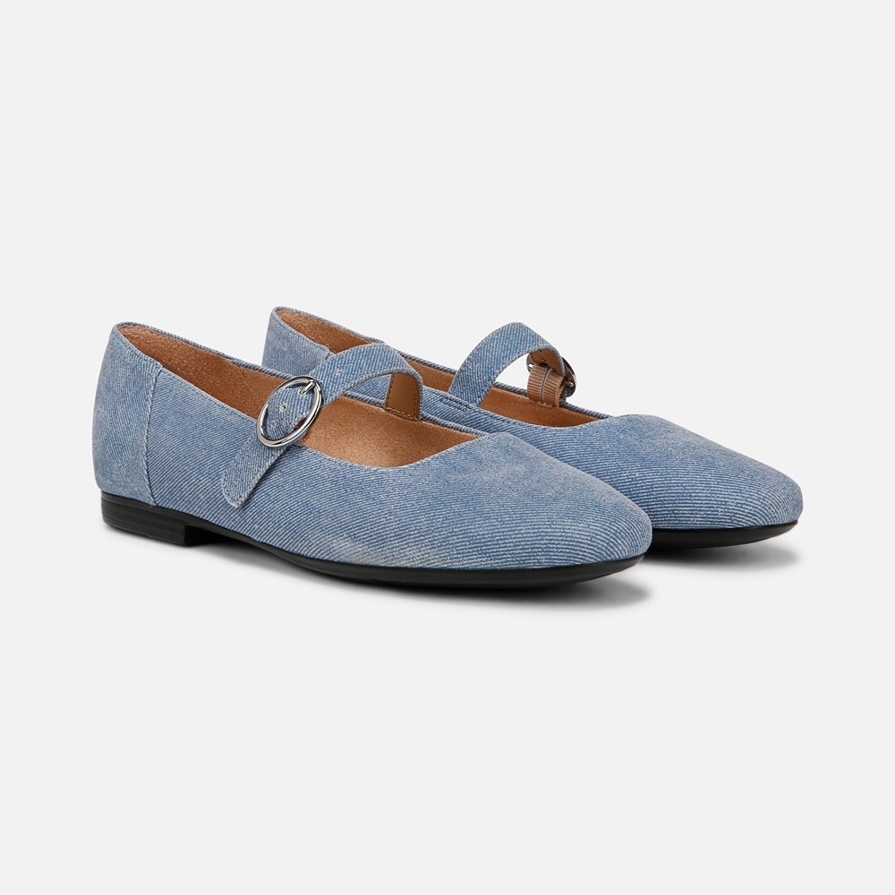 Naturalizer Kelly Mary Jane Flat - Denim Blue Suede