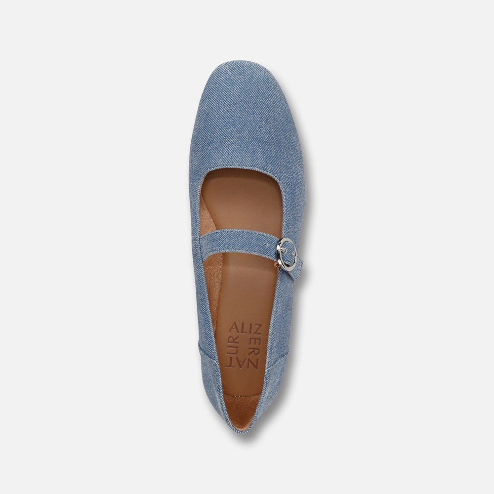 Naturalizer Kelly Mary Jane Flat - Denim Blue Suede