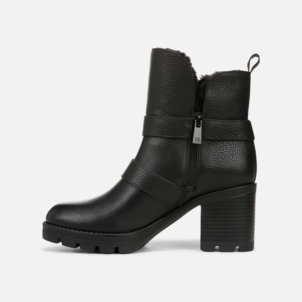 Naturalizer Verney Moto Water Repellent Bootie - Black Leather