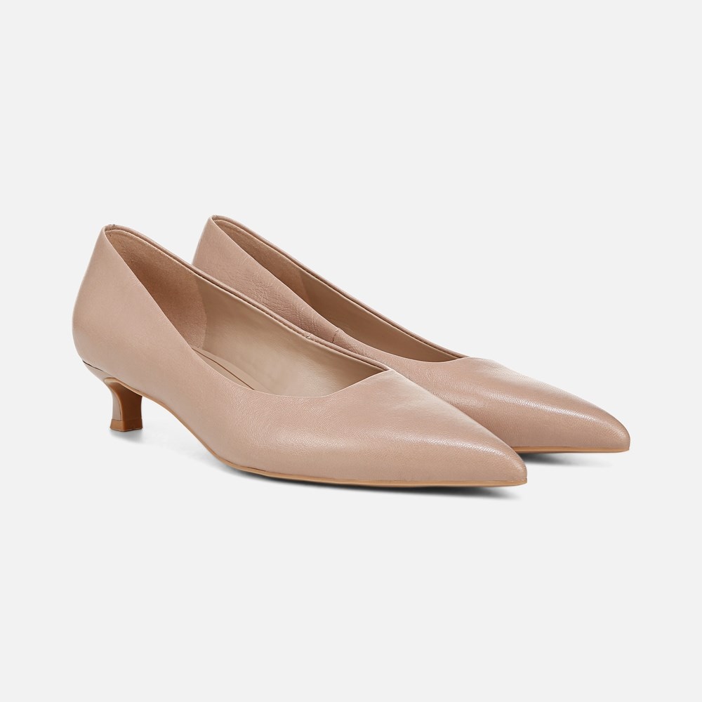 Naturalizer Natalia Kitten Heel - Warm Taupe Tan Leather