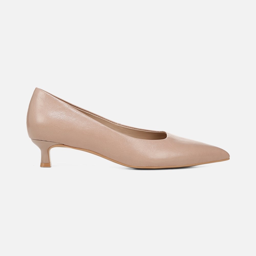 Naturalizer Natalia Kitten Heel - Warm Taupe Tan Leather