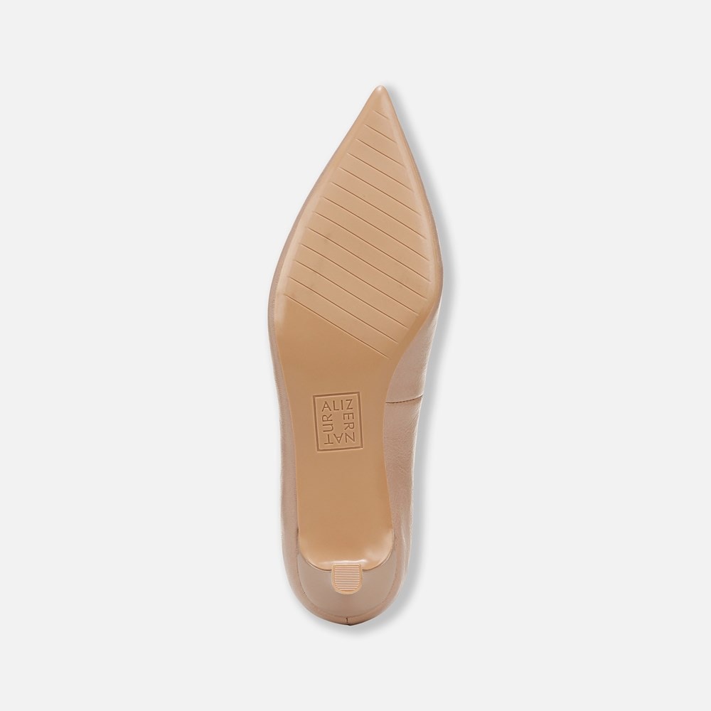 Naturalizer Natalia Kitten Heel - Warm Taupe Tan Leather