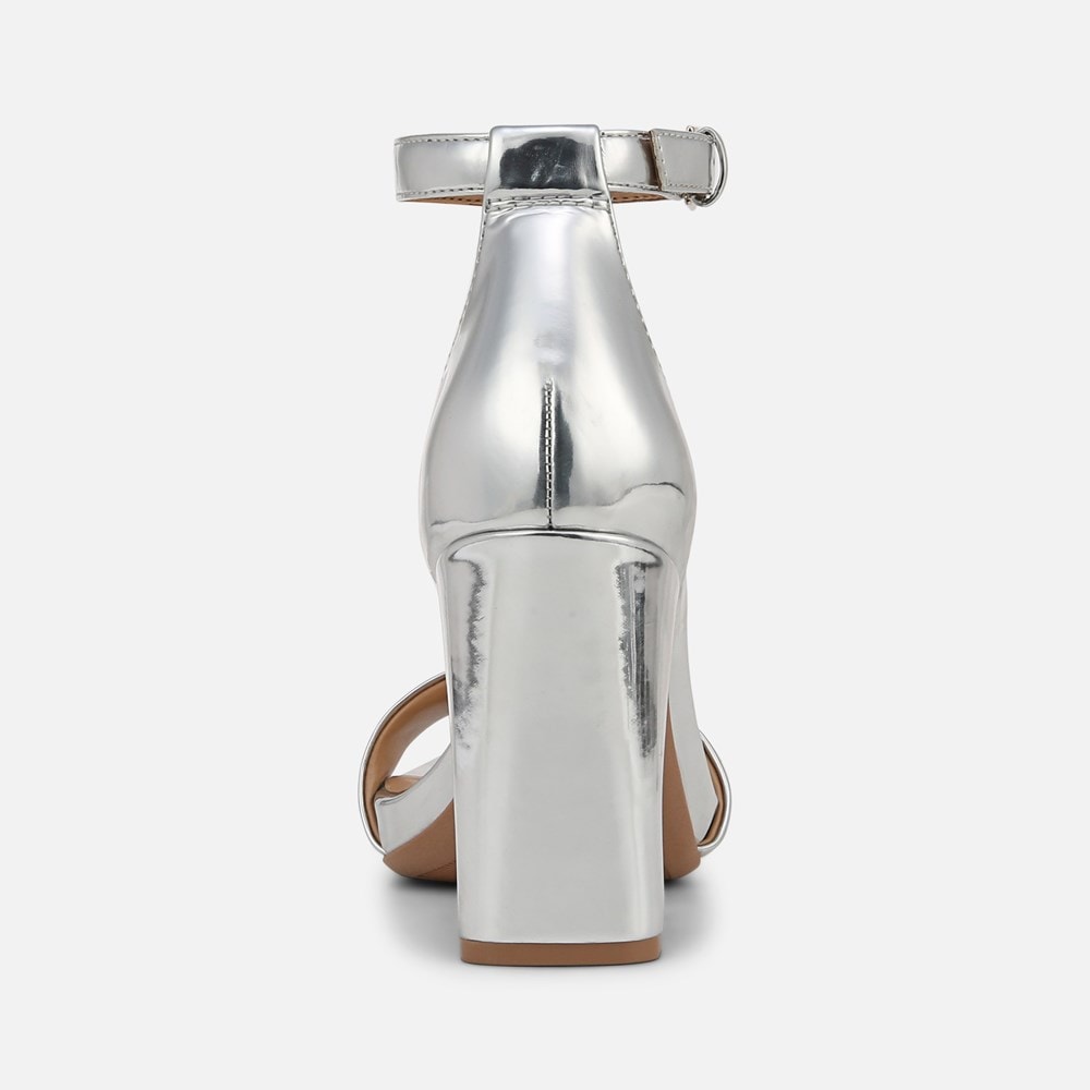 Naturalizer Joy Dress Sandal - Silver Faux Leather