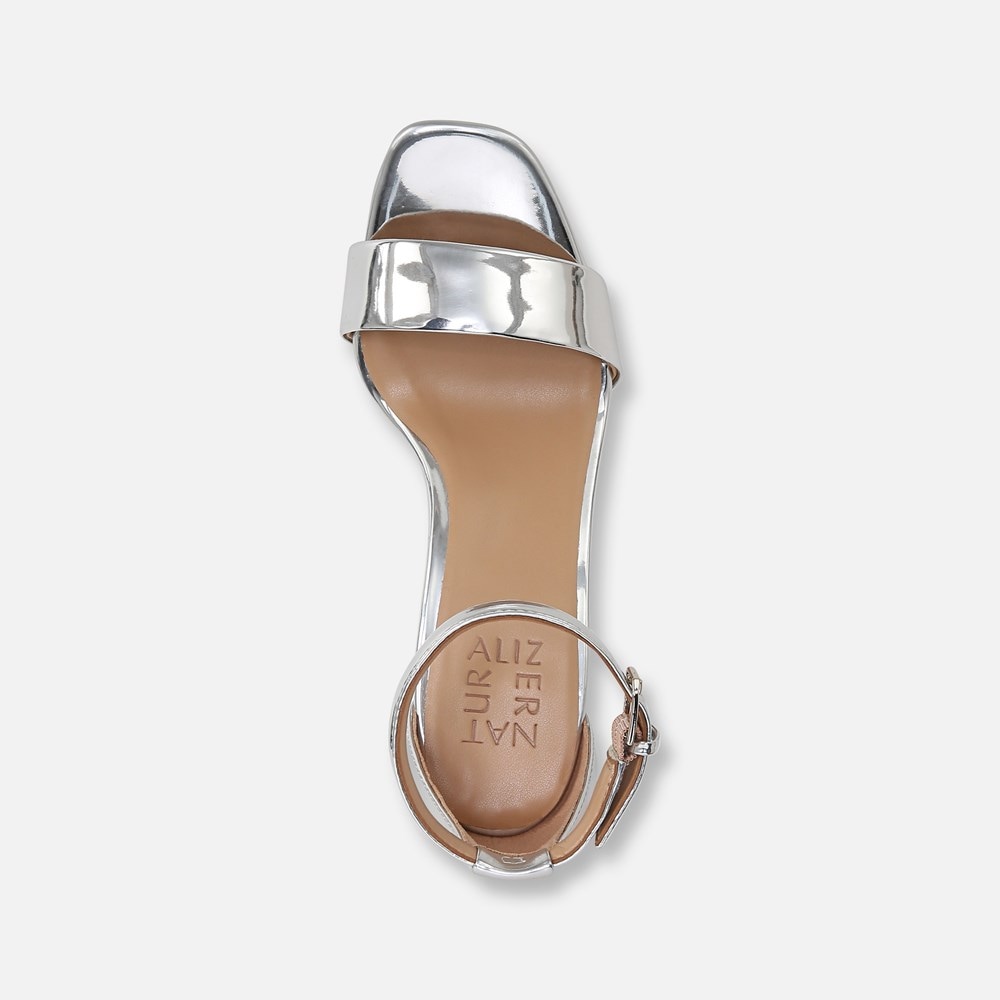 Naturalizer Joy Dress Sandal - Silver Faux Leather