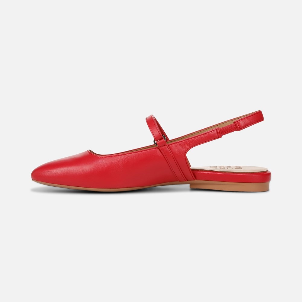 Naturalizer Connie Mary Jane Slingback Flat - Crantini Red Leather