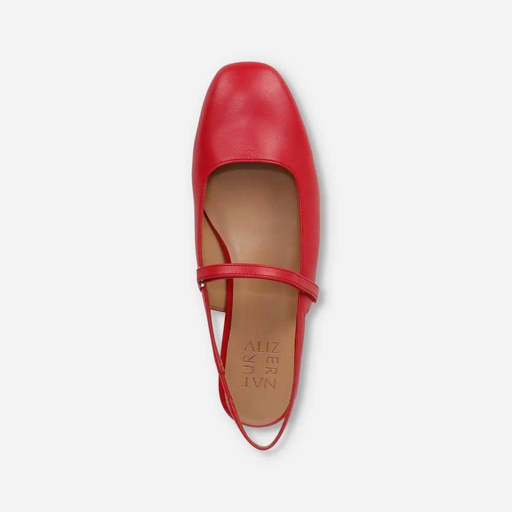 Naturalizer Connie Mary Jane Slingback Flat - Crantini Red Leather