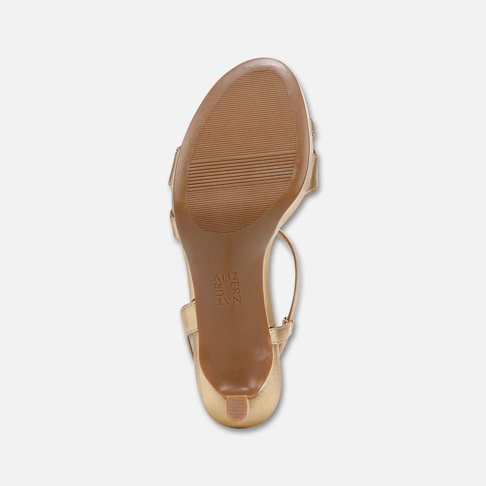 Naturalizer Abby Dress Sandal - Dark Gold Faux Leather