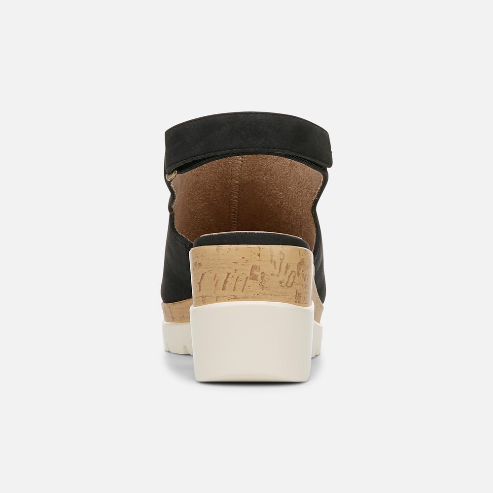 Naturalizer SOUL Giselle Wedge Sandal - Black Faux Nubuck