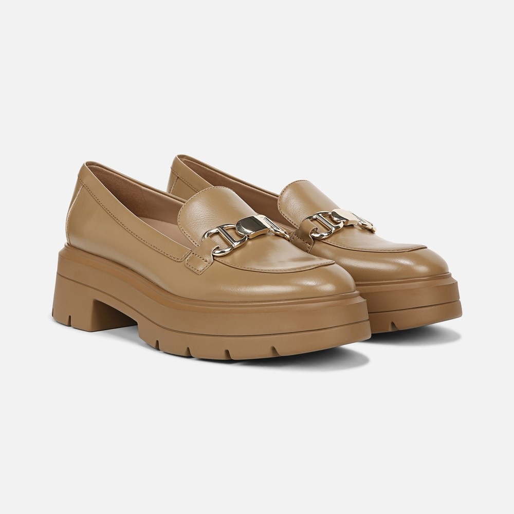 Naturalizer Nina Lug Loafer - Dark Tan Leather