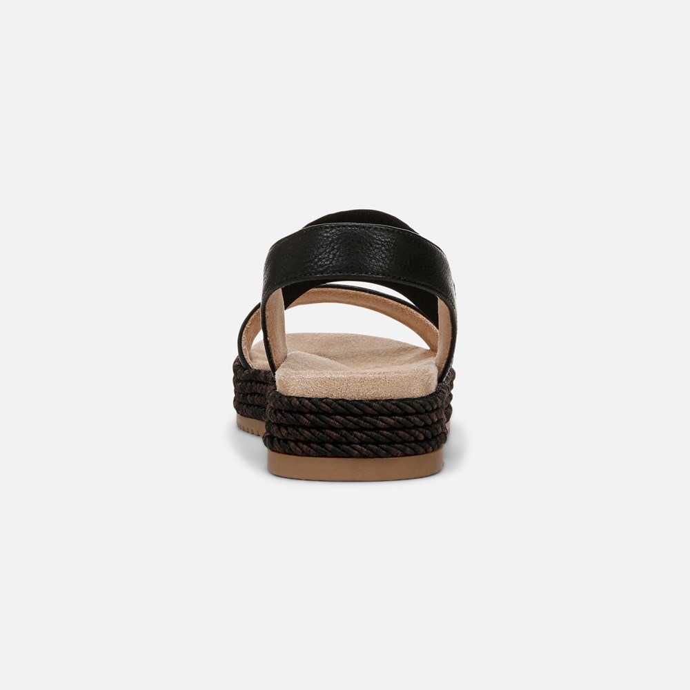 Naturalizer SOUL Diana Strappy Sandal - Black Faux Leather