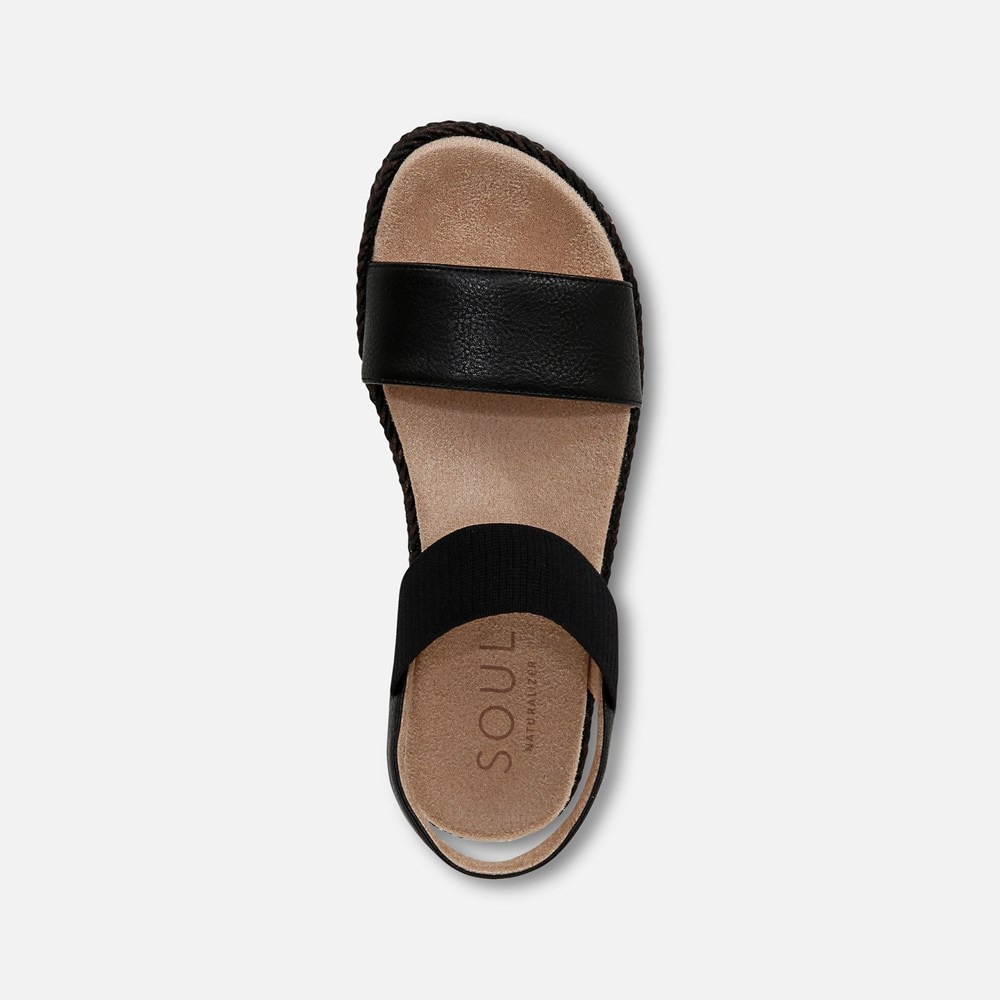 Naturalizer SOUL Diana Strappy Sandal - Black Faux Leather