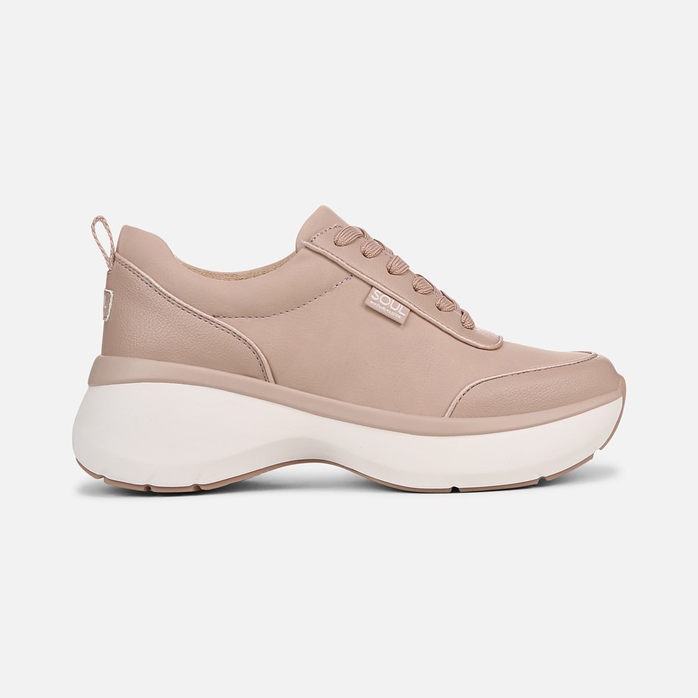 Naturalizer SOUL Roquel Lace Up Sneaker - Vintage Mauve Faux Nubuck
