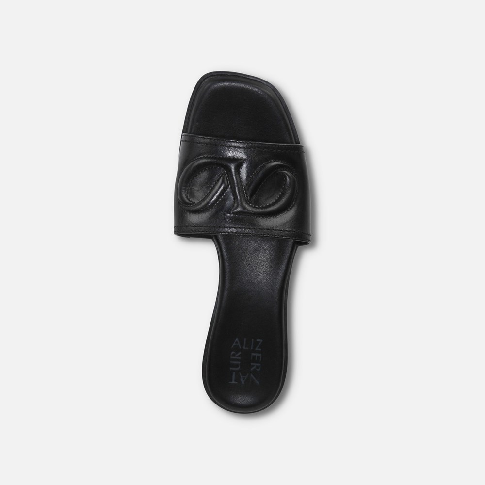 Naturalizer Genevieve Slide Sandal - Black Leather