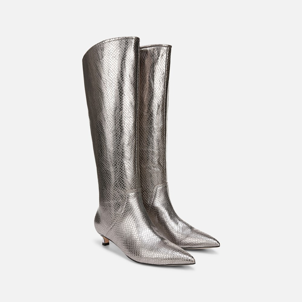 Naturalizer 27 Edit Nikita Knee High Boot - Silver Leather