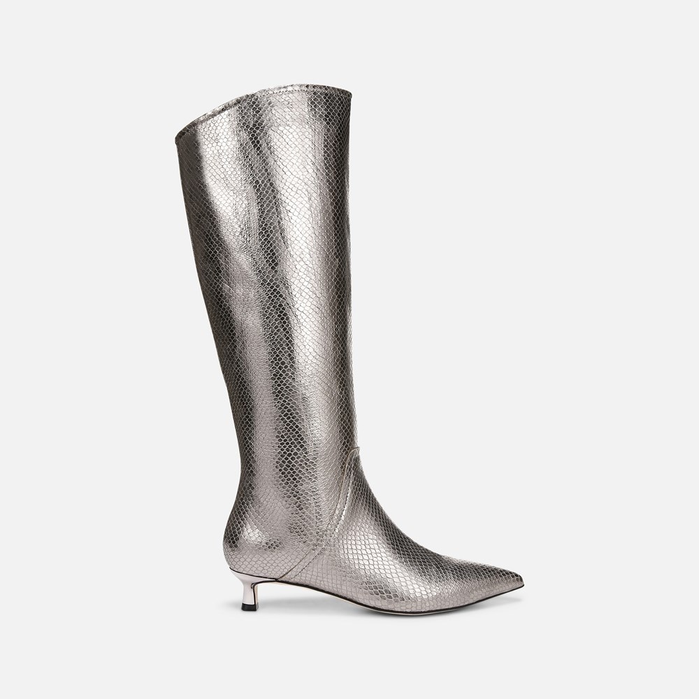 Naturalizer 27 Edit Nikita Knee High Boot - Silver Leather
