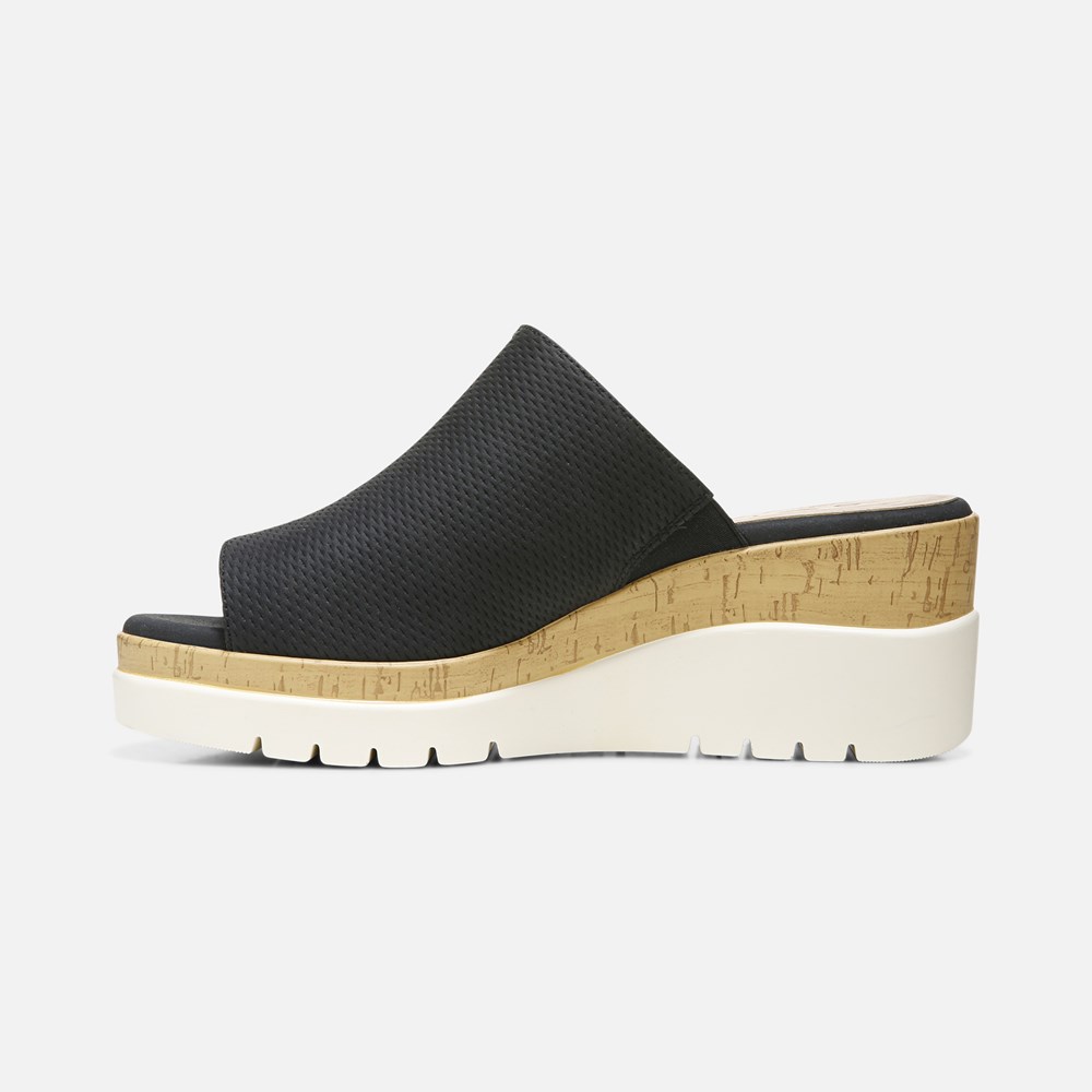 Naturalizer Soul Goodtimes Mule Wedge Sandal - Black Manmade